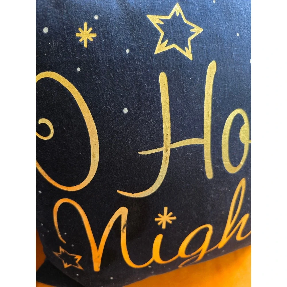 Koppers Home O‎ Holy Night Navy Blue Gold Foil Velvet Christmas Pillows Set of 2